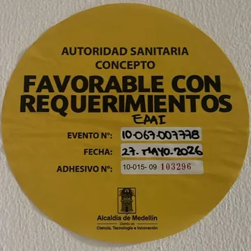 Sello de la Autoridad Sanitaria de la Alcaldía de Medellín